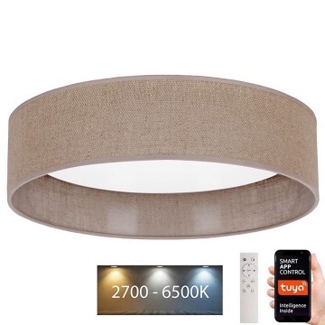 Brilagi - Iluminação de teto LED com regulação VELVET SMART LED/24W/230V d. 45 cm 2700-6500K Wi-Fi Tuya castanho + controlo remoto