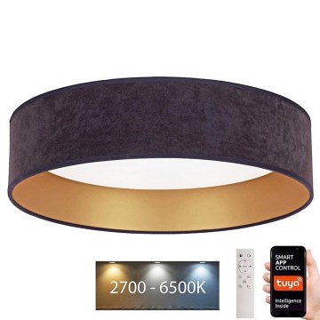 Brilagi - Iluminação de teto LED com regulação VELVET SMART LED/24W/230V d. 45 cm 2700-6500K Wi-Fi Tuya cinzento/dourado + remote control