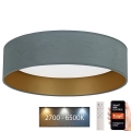 Brilagi - Iluminação de teto LED com regulação VELVET SMART LED/24W/230V d. 45 cm 2700-6500K Wi-Fi Tuya menta/dourado + controlo remoto
