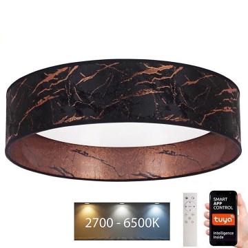 Brilagi - Iluminação de teto LED com regulação VELVET SMART LED/24W/230V d. 45 cm 2700-6500K Wi-Fi Tuya preto/cobre + controlo remoto