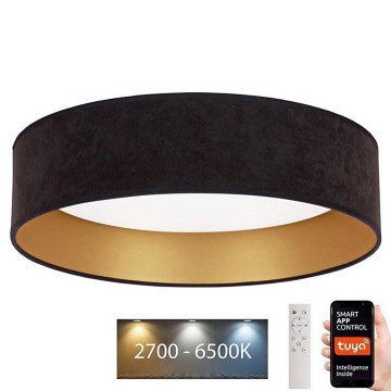 Brilagi - Iluminação de teto LED com regulação VELVET SMART LED/24W/230V d. 45 cm 2700-6500K Wi-Fi Tuya preto/dourado + controlo remoto
