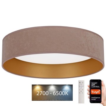 Brilagi - Iluminação de teto LED com regulação VELVET SMART LED/36W/230V d. 55 cm 2700-6500K Wi-Fi Tuya bege/dourado + controlo remoto