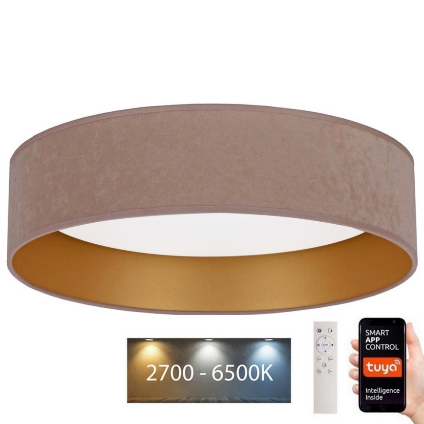 Brilagi - Iluminação de teto LED com regulação VELVET SMART LED/36W/230V d. 55 cm 2700-6500K Wi-Fi Tuya bege/dourado + controlo remoto