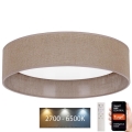 Brilagi - Iluminação de teto LED com regulação VELVET SMART LED/36W/230V d. 55 cm 2700-6500K Wi-Fi Tuya castanho + controlo remoto