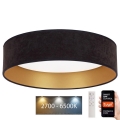 Brilagi - Iluminação de teto LED com regulação VELVET SMART LED/36W/230V d. 55 cm 2700-6500K Wi-Fi Tuya preto/dourado + controlo remoto