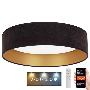 Brilagi - Iluminação de teto LED com regulação VELVET SMART LED/36W/230V d. 55 cm 2700-6500K Wi-Fi Tuya preto/dourado + controlo remoto
