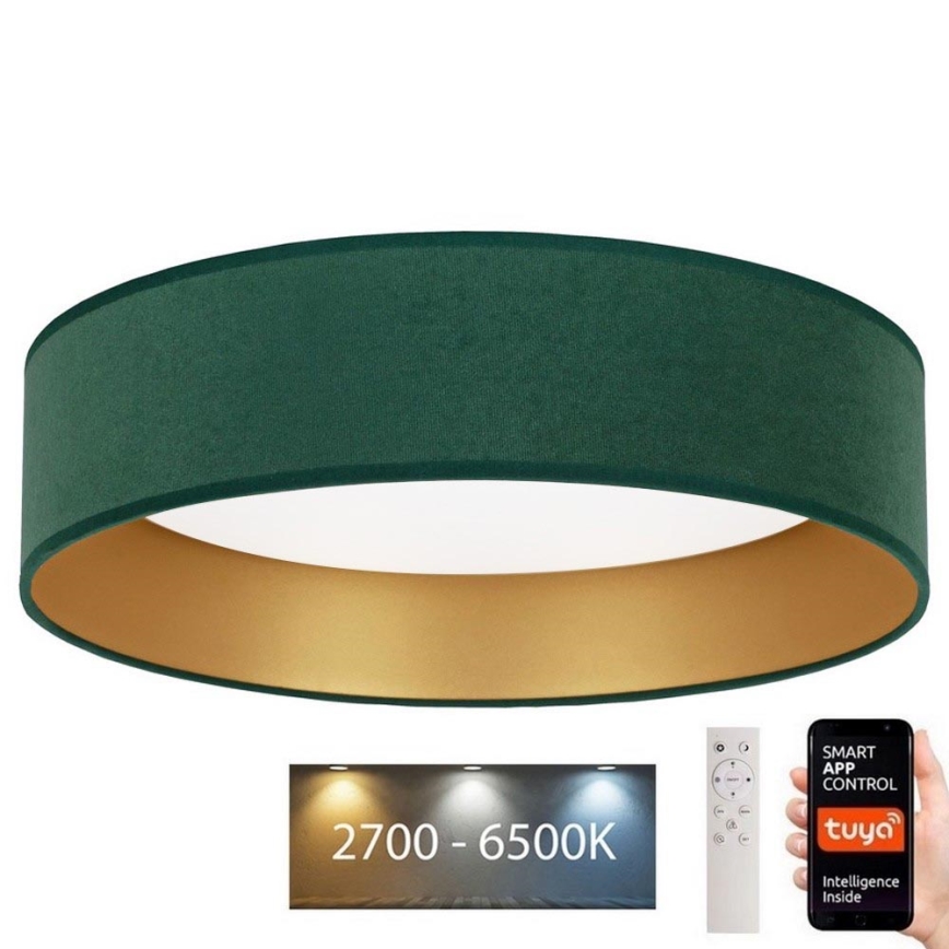 Brilagi - Iluminação de teto LED com regulação VELVET SMART LED/36W/230V d. 55 cm 2700-6500K Wi-Fi Tuya verde/dourado + controlo remoto