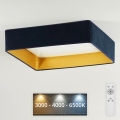 Brilagi - Iluminação de teto LED com regulação VELVET SQUARE LED/24W/230V 3000/4000/6500K + controlo remoto azul escuro