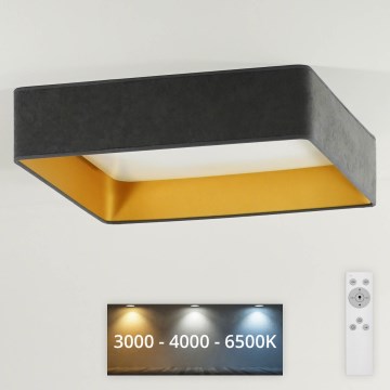 Brilagi - Iluminação de teto LED com regulação VELVET SQUARE LED/24W/230V 3000/4000/6500K + controlo remoto cinzento