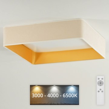 Brilagi - Iluminação de teto LED com regulação VELVET SQUARE LED/24W/230V 3000/4000/6500K + controlo remoto creme