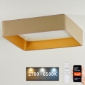 Brilagi - Iluminação de teto LED com regulação VELVET SQUARE SMART LED/36W/230V 2700-6500K Wi-Fi Tuya + controlo remoto bege