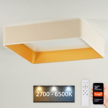 Brilagi - Iluminação de teto LED com regulação VELVET SQUARE SMART LED/36W/230V 2700-6500K Wi-Fi Tuya + controlo remoto creme