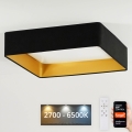 Brilagi - Iluminação de teto LED com regulação VELVET SQUARE SMART LED/36W/230V 2700-6500K Wi-Fi Tuya + controlo remoto preto