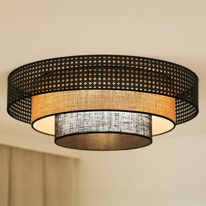 Brilagi - Iluminação de teto LED DAKOTA LUNETA LED/12W/230V diâmetro 60 cm 3000K/4000K/6400K preto/castanho