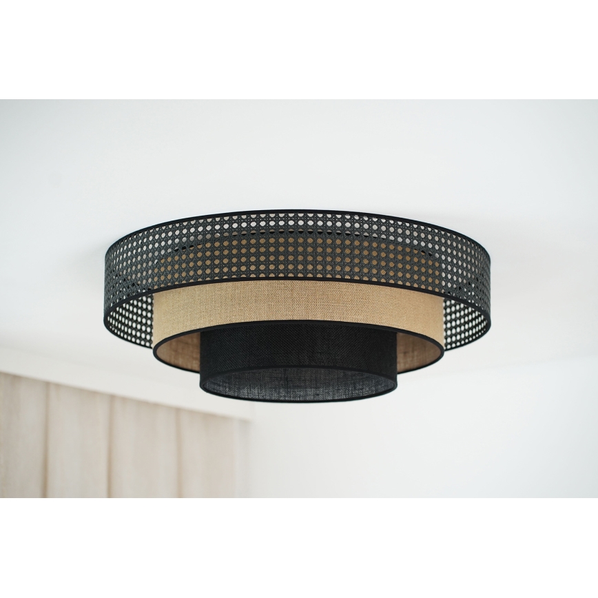 Brilagi - Iluminação de teto LED DAKOTA LUNETA LED/12W/230V diâmetro 60 cm 3000K/4000K/6400K preto/castanho