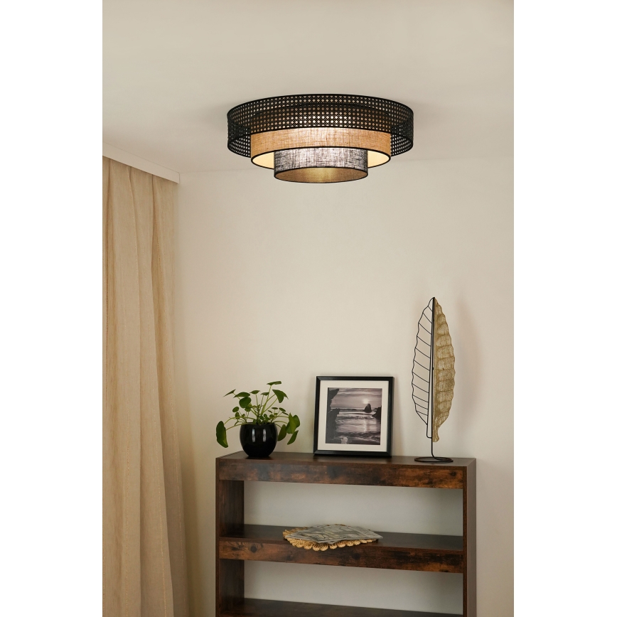 Brilagi - Iluminação de teto LED DAKOTA LUNETA LED/12W/230V diâmetro 60 cm 3000K/4000K/6400K preto/castanho