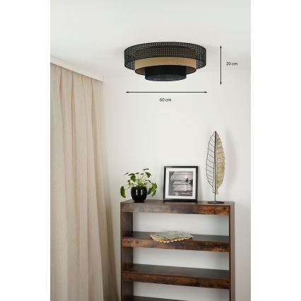 Brilagi - Iluminação de teto LED DAKOTA LUNETA LED/12W/230V diâmetro 60 cm 3000K/4000K/6400K preto/castanho