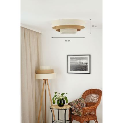 Brilagi - Iluminação de teto LED DENVER LUNETA LED/12W/230V diâmetro 60 cm 3000K/4000K/6400K bege/creme
