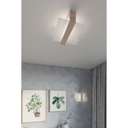 Brilagi -  Iluminação de teto LED HERA 2xE27/7,5W/230V madeira