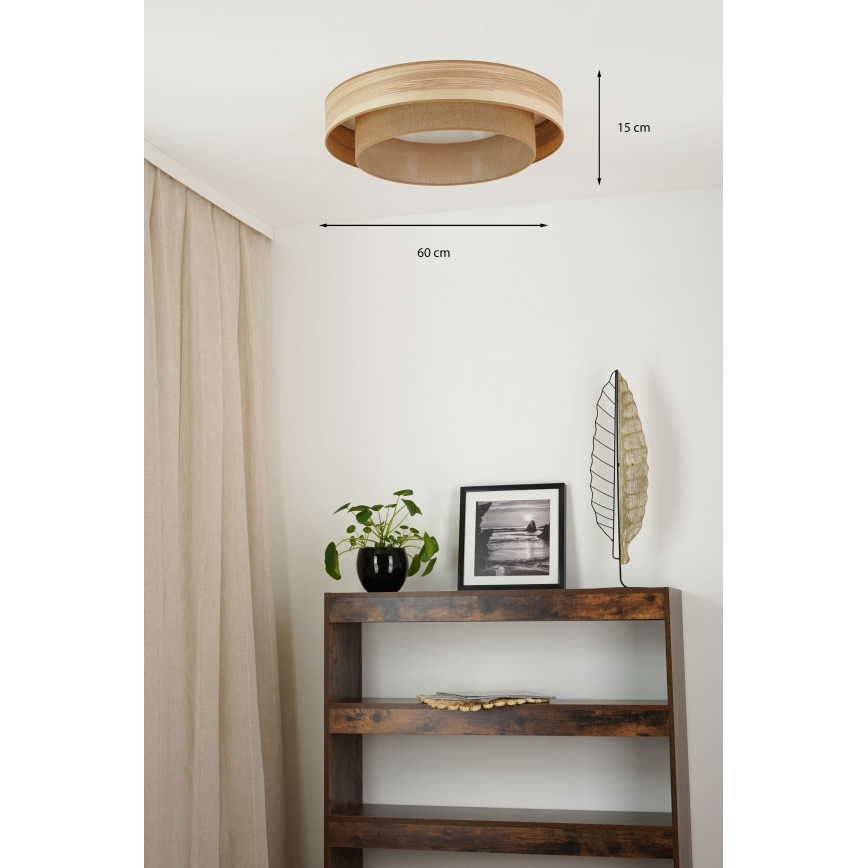 Brilagi - Iluminação de teto LED MONTANA BOHO LED/26W/230V diâmetro 60 cm castanho