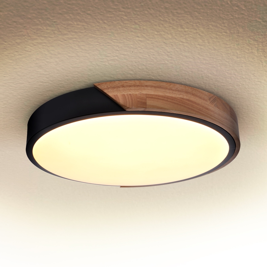 Brilagi - Iluminação de teto LED PILANA LED/24W/230V carvalho diâmetro 30 cm