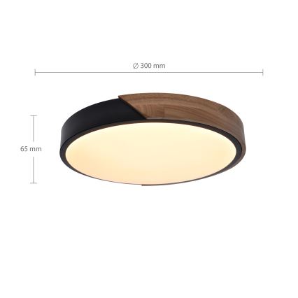 Brilagi - Iluminação de teto LED PILANA LED/24W/230V carvalho diâmetro 30 cm