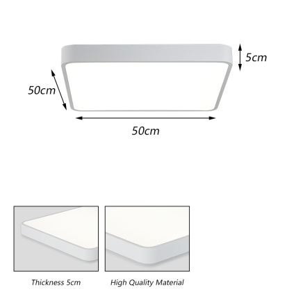 Brilagi - Iluminação de teto LED POOL LED/48W/230V 3000/4500/6000K 50x50 cm branco