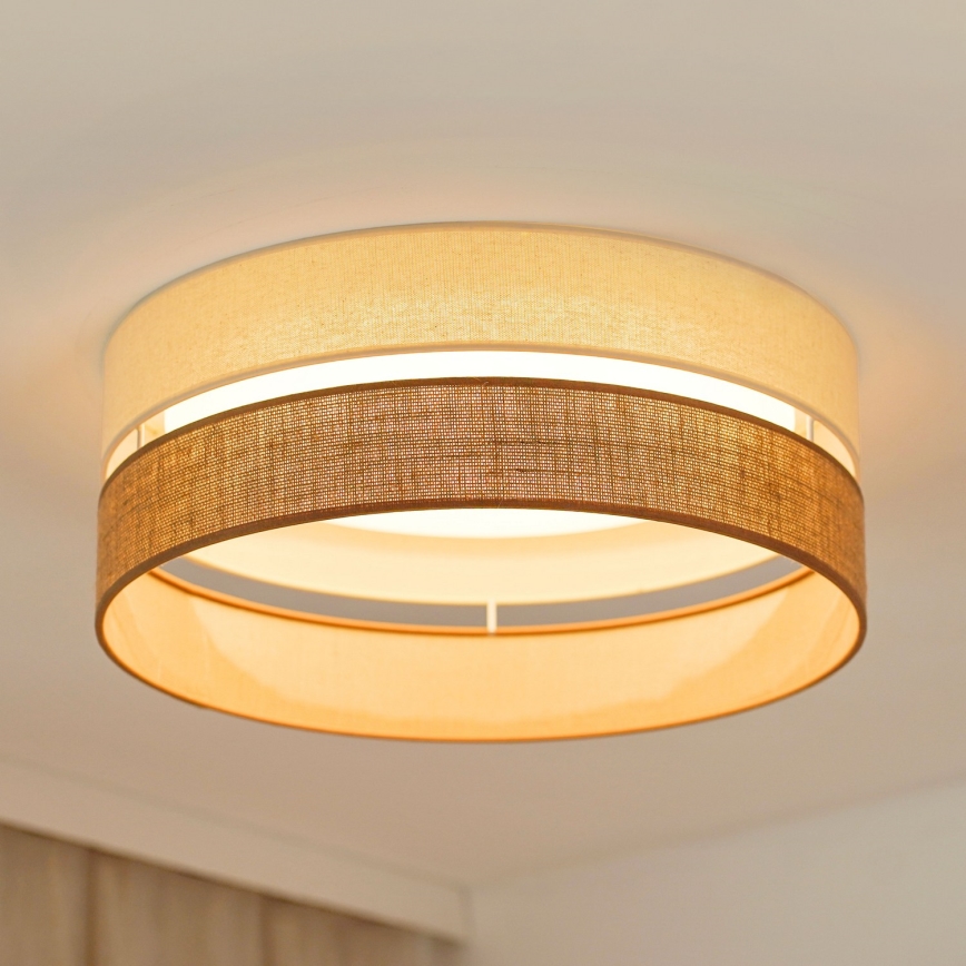 Brilagi - Iluminação de teto LED ROYAL YUTE LED/24W/230V diâmetro 45 cm bege/creme