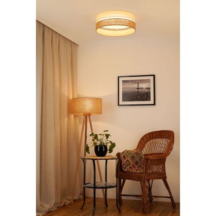 Brilagi - Iluminação de teto LED ROYAL YUTE LED/24W/230V diâmetro 45 cm bege/creme