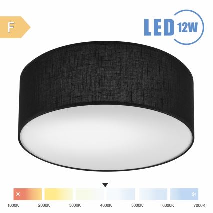 Brilagi - Iluminação de teto LED SIRIJA LED/12W/230V diâmetro 35 cm preto