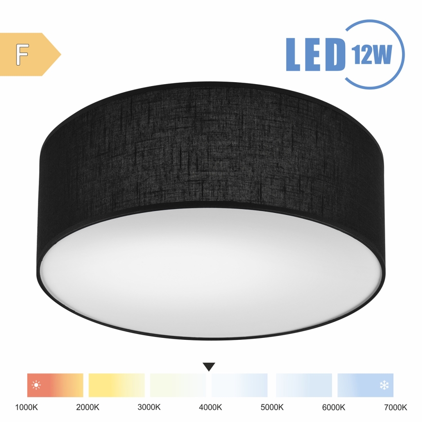 Brilagi - Iluminação de teto LED SIRIJA LED/12W/230V diâmetro 35 cm preto
