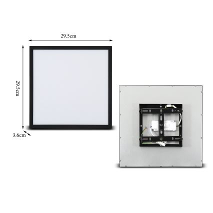 Brilagi - Iluminação de teto LED SLIMFRAME LED/25W/230V 30x30 cm preto