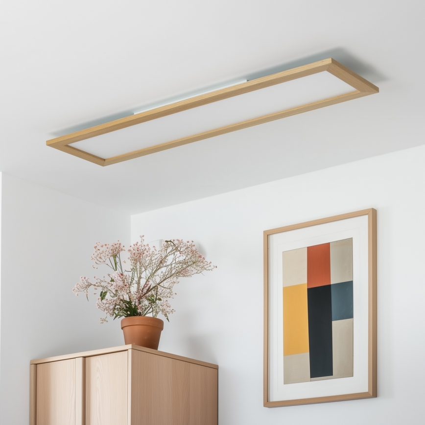 Brilagi - Iluminação de teto LED SLIMFRAME WOOD LED/58W/230V 124x34 cm castanho