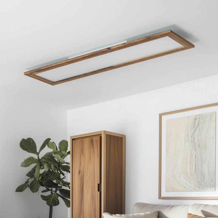 Brilagi - Iluminação de teto LED SLIMFRAME WOOD LED/58W/230V 124x34 cm