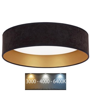 Brilagi - Iluminação de teto LED VELVET LED/24W/230V d. 40 cm 3000/4000/6400K preta/dourada