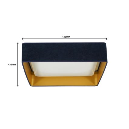 Brilagi - Iluminação de teto LED VELVET SQUARE LED/24W/230V azul escuro