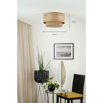 Brilagi - Iluminação de teto MONTANA BOHO 1xE27/15W/230V diâmetro 45 cm castanho