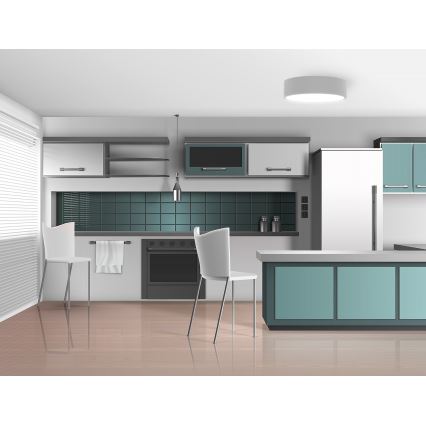 Brilagi - Iluminação de teto para casa de banho CLARE 2xE27/24W/230V diâmetro 30 cm IP54 cinzento