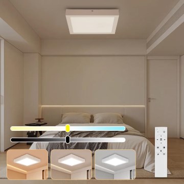 Brilagi - Iluminação de teto para casa de banho LED com regulação FRAME SMART LED/24W/230V 30x30 cm 3000-6000K IP44 branco + comando