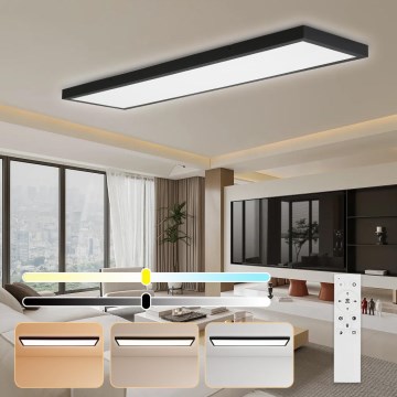 Brilagi - Iluminação de teto para casa de banho LED com regulação FRAME SMART LED/50W/230V 30x120 cm 3000-6000K IP44 preto + comando