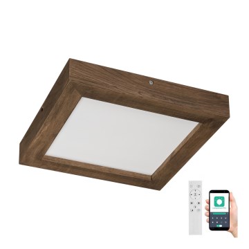 Brilagi - Iluminação de teto para casa de banho LED com regulação WOODY FRAME LED/24W/230V carvalho 30x30 cm 3000-6000K IP44 + comando