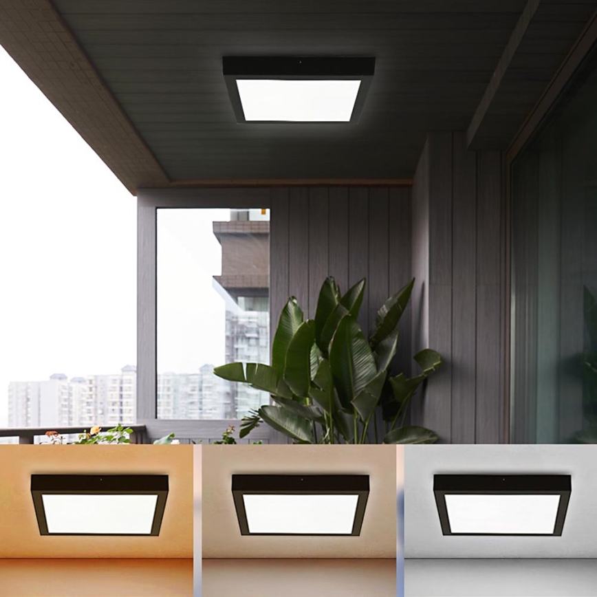 Brilagi - Iluminação de teto para casa de banho LED FRAME LED/24W/230V 30x30 cm 3000/4000/6000K IP44 preto