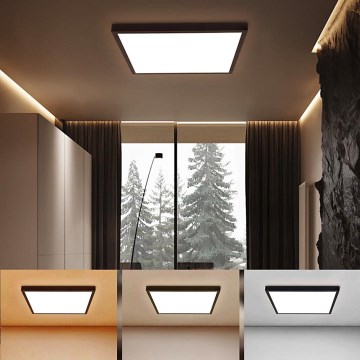 Brilagi - Iluminação de teto para casa de banho LED FRAME LED/50W/230V 60x60 cm 3000/4000/6000K IP44 preto