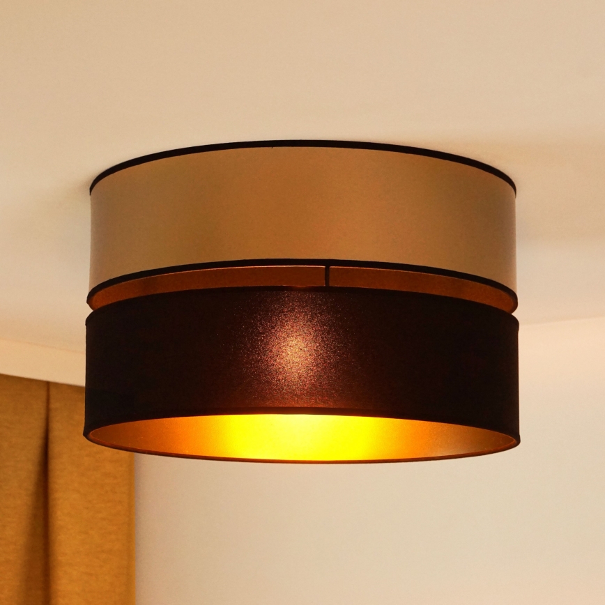 Brilagi - Iluminação de teto ROYAL 1xE27/15W/230V diâmetro 40 cm preto/dourado
