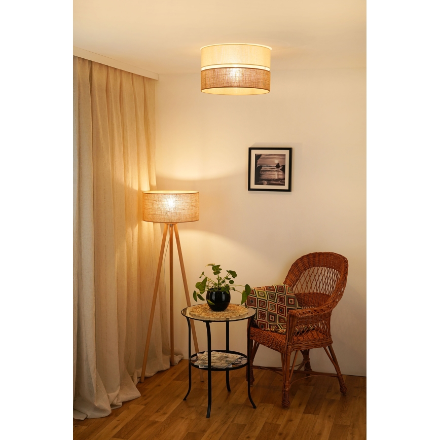 Brilagi - Iluminação de teto ROYAL YUTE 1xE27/15W/230V diâmetro 40 cm bege/creme