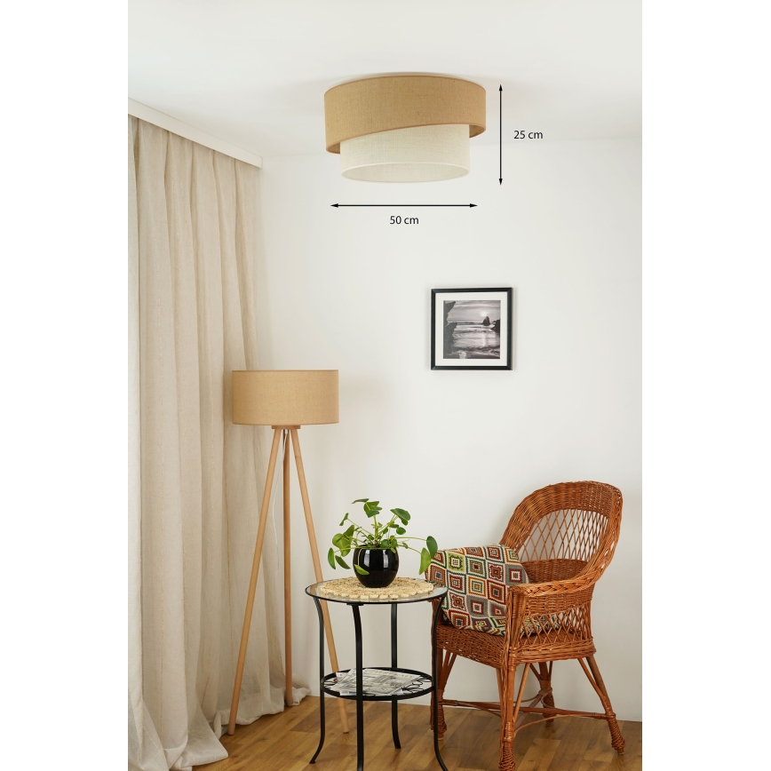 Brilagi - Iluminação de teto SHINE 1xE27/15W/230V diâmetro 50 cm bege/creme
