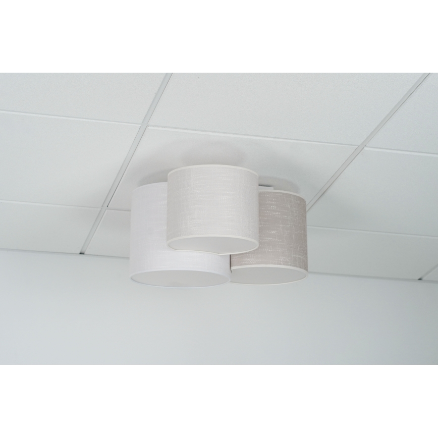 Brilagi - Iluminação de teto SNAKE 3xE27/15W/230V cinzento/creme