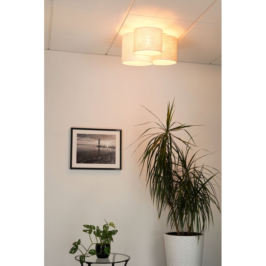Brilagi - Iluminação de teto SNAKE 3xE27/15W/230V cinzento/creme