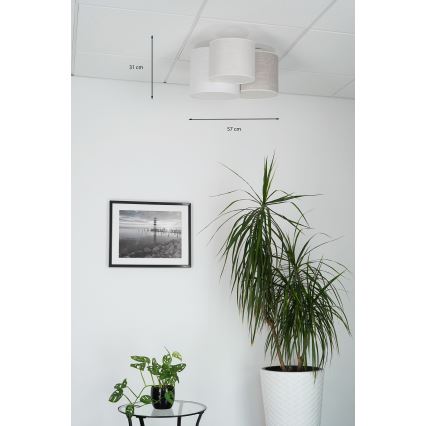 Brilagi - Iluminação de teto SNAKE 3xE27/15W/230V cinzento/creme