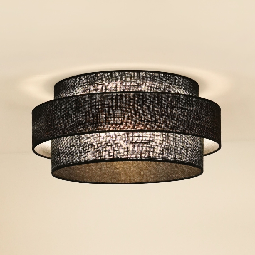 Brilagi - Iluminação de teto SPACE YUTE LED/12W/230V diâmetro 50 cm 3000K/4000K/6400K preto